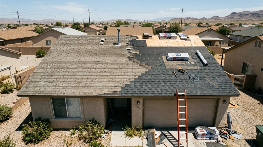 Las Vegas roof replacement aerial