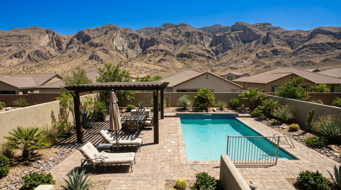 Centennial Hills pool deck outdoor living